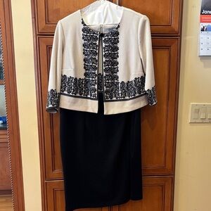 Danny & Nicole Black and Cream Midi Dress